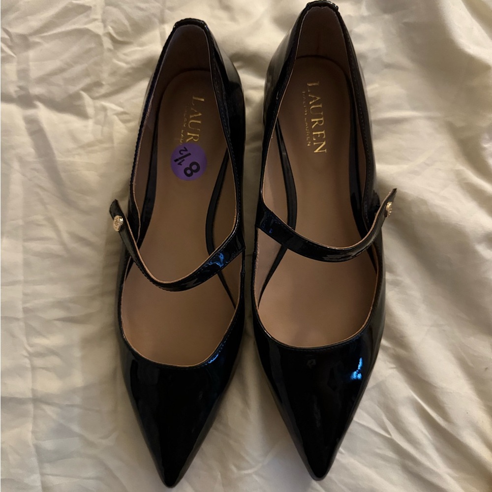 Ralph Lauren Black Sleek Pointed Flats